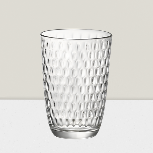 כוס ענקית לקפה קר - זכוכית נקודות - 390 מ׳׳ל